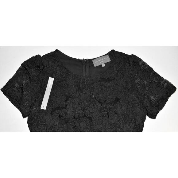 A5 NEW ANTHROPOLOGIE SUNDAY IN BROOKLYN W/Lurex Black Floral Petite Dress Sz S - Picture 5 of 6